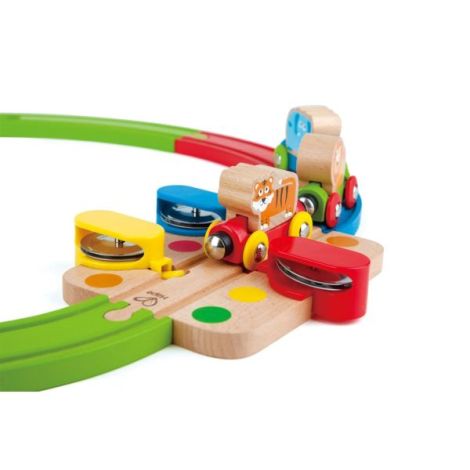Jucarie din lemn - Sina de tren curcubeu cu puzzle (30 piese) - poza 3
