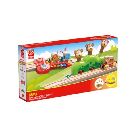 Jucarie din lemn - Sina de tren muzicala Jungla (19 piese) - poza 2