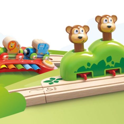 Jucarie din lemn - Sina de tren muzicala Jungla (19 piese) - poza 3