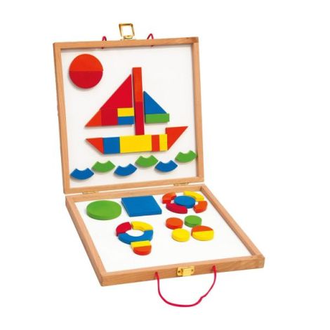 Jucarie din lemn - Tabla magnetica cu forme geometrice - poza 1