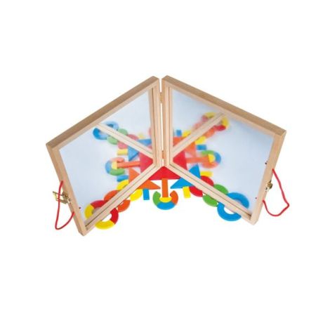 Jucarie din lemn - Tabla magnetica cu forme geometrice - poza 2