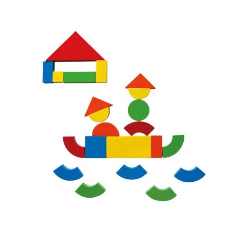 Jucarie din lemn - Tabla magnetica cu forme geometrice - poza 5