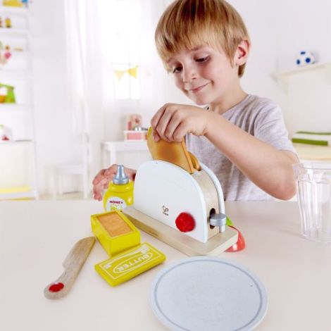 Jucarie din lemn - Toaster si accesorii mic dejun - poza 3
