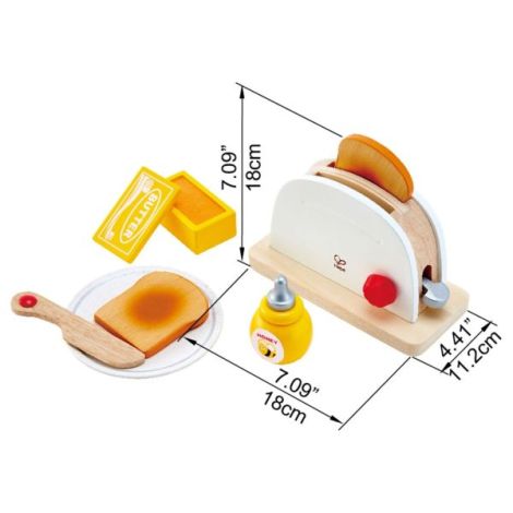 Jucarie din lemn - Toaster si accesorii mic dejun - poza 4