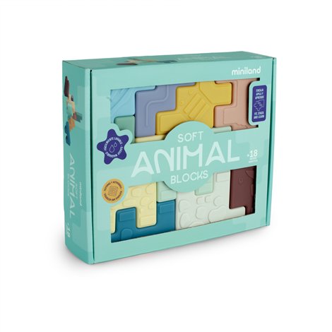Jucarie educativa cuburi moi pentru toddleri, Animalute - poza 2