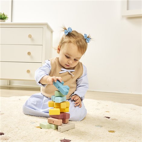 Jucarie educativa cuburi moi pentru toddleri, Animalute - poza 3