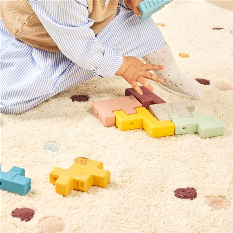 Jucarie educativa cuburi moi pentru toddleri, Animalute - poza 5