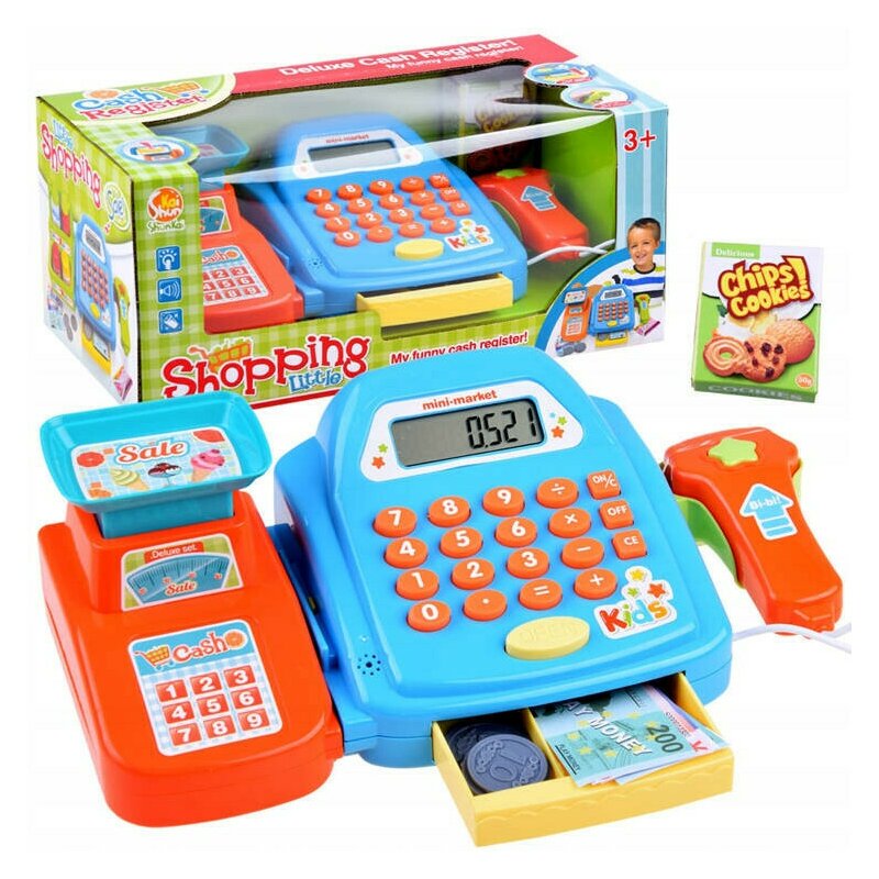 Jucarie educativa, Jokomisiada, Casa de marcat, Cu aparat de scanat, cantar, calculator functional, butoane si sunete, 3 ani+, Multicolor