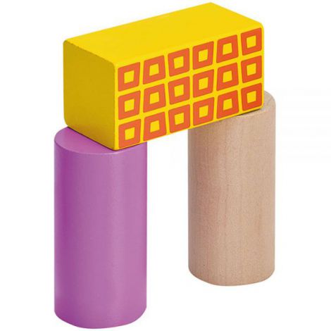 Jucarie Eichhorn Cuburi in galetusa Wooden Blocks 50 piese - poza 5