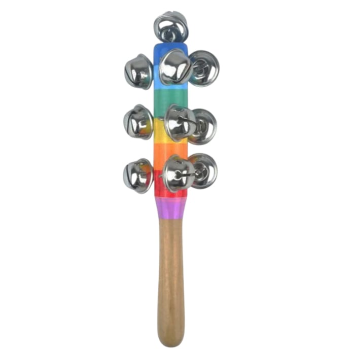 Jucarie Instrument Muzical Bat cu clopotei din Lemn, 19 cm