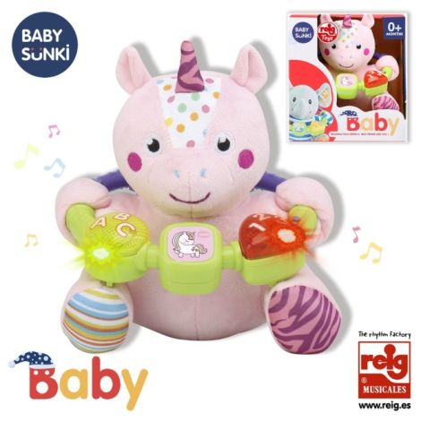 Jucarie interactiva bebe cu activitati si lumini 20 cm - Unicorn - poza 2