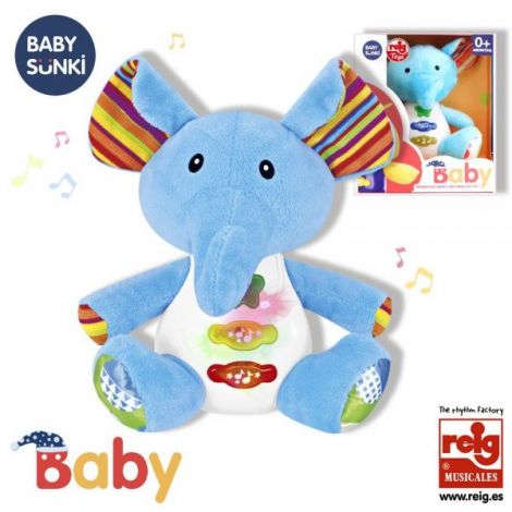 Jucarie interactiva bebe cu sunete si lumini 15 cm - Elefant - poza 2