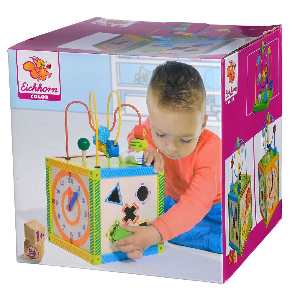 Jucarie lemn pentru bebelusi cub educativ cu functii Eichhorn - poza 2