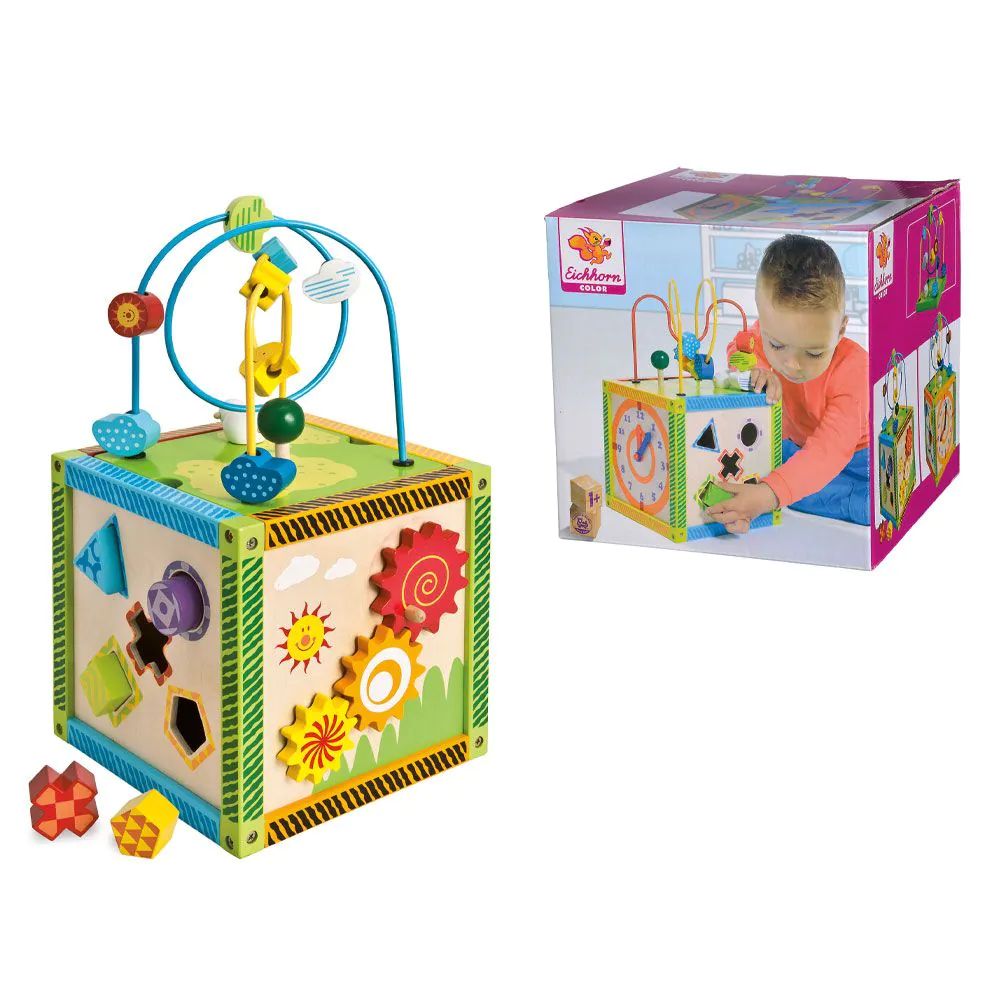 Jucarie lemn pentru bebelusi cub educativ cu functii Eichhorn - poza 4