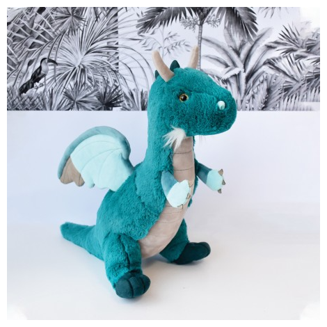 Jucarie moale din plus - Dragon, 25 cm, verde - poza 2
