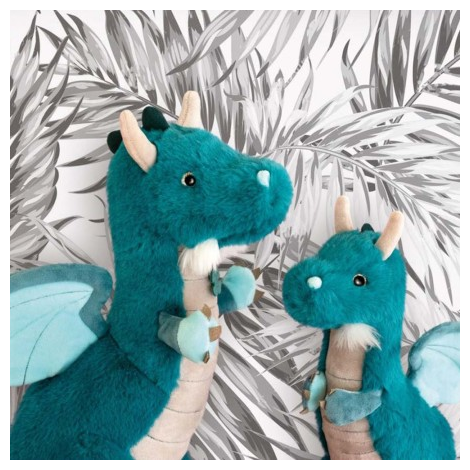 Jucarie moale din plus - Dragon, 25 cm, verde - poza 3