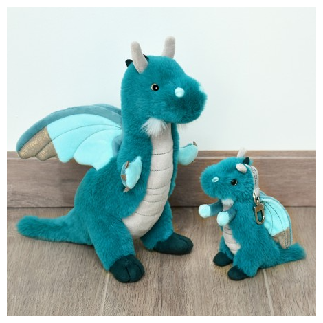 Jucarie moale din plus - Dragon, 25 cm, verde - poza 4