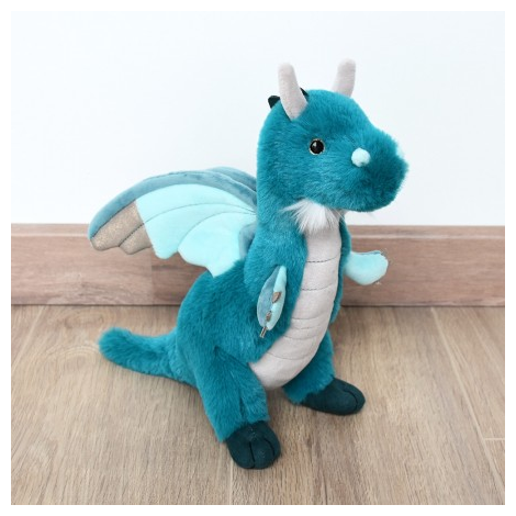 Jucarie moale din plus - Dragon, 25 cm, verde - poza 5