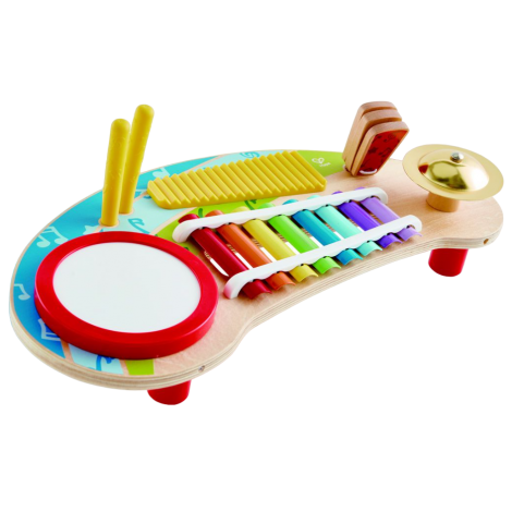 Jucarie muzicala All in One Play Board, cu tambur, xilofon, clapeta si percutii. Hape E0612 - poza 1