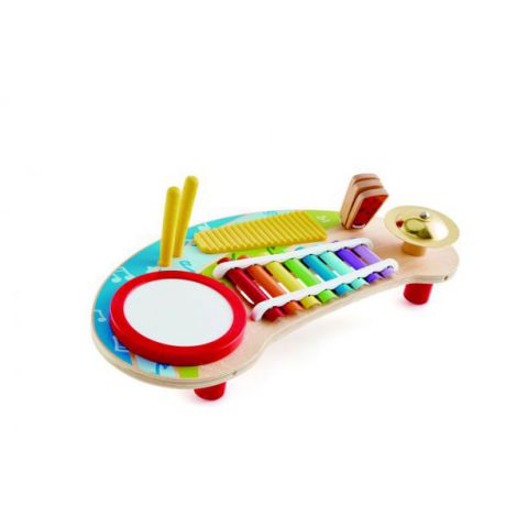 Jucarie muzicala All in One Play Board, cu tambur, xilofon, clapeta si percutii. Hape E0612 - poza 3