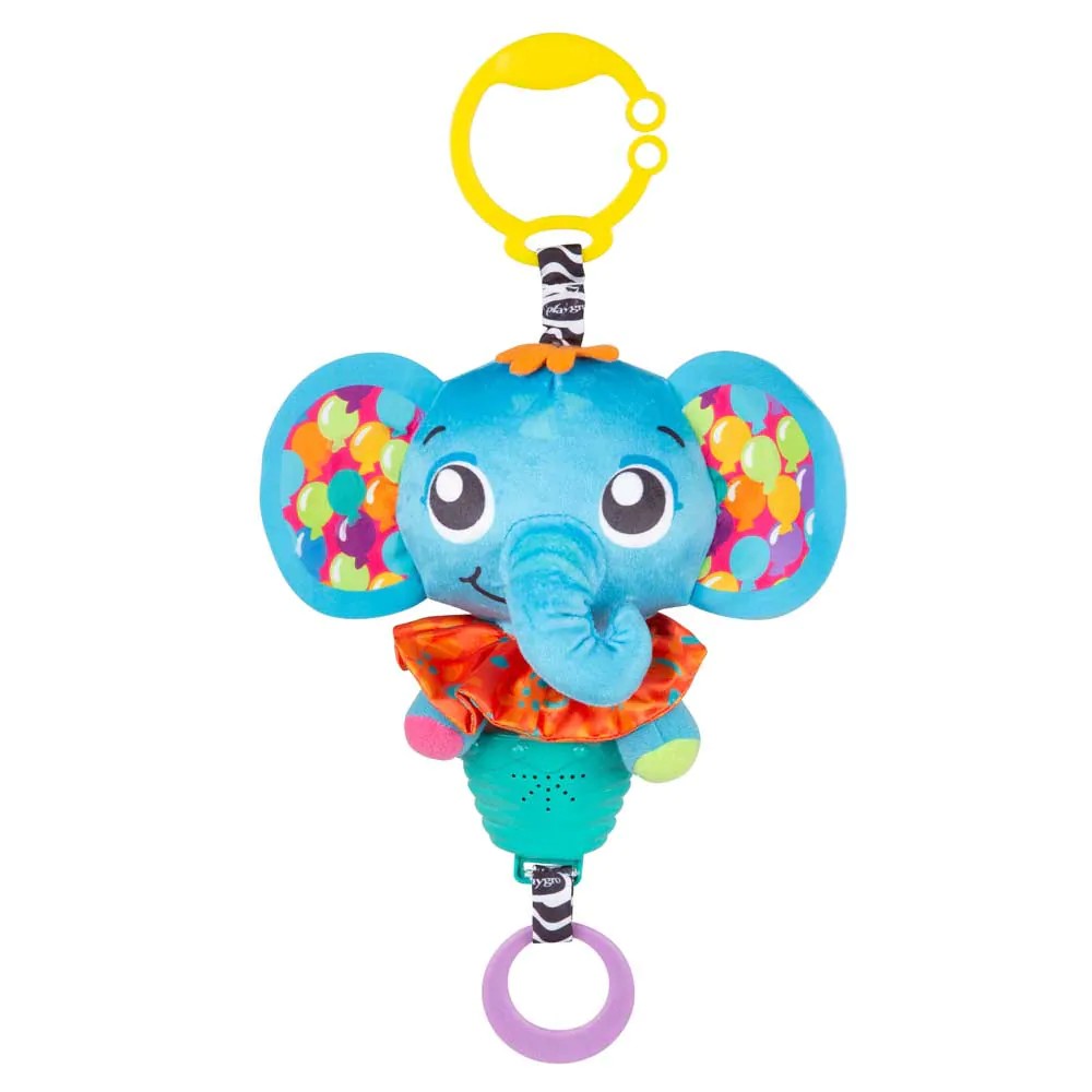 Jucarie muzicala de agatat la carucior elefant albastru Playgro - poza 1
