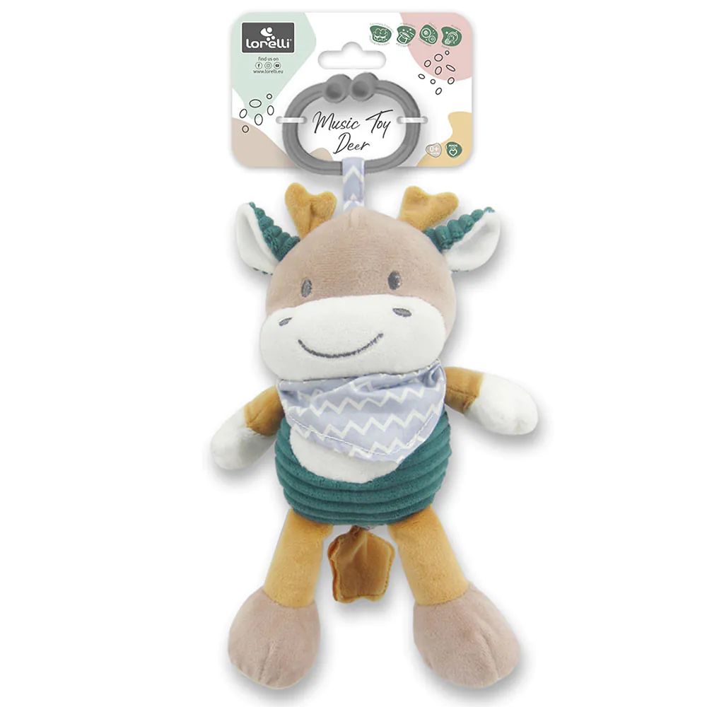 Jucarie muzicala de plus Lorelli Natural Deer Blue - poza 2