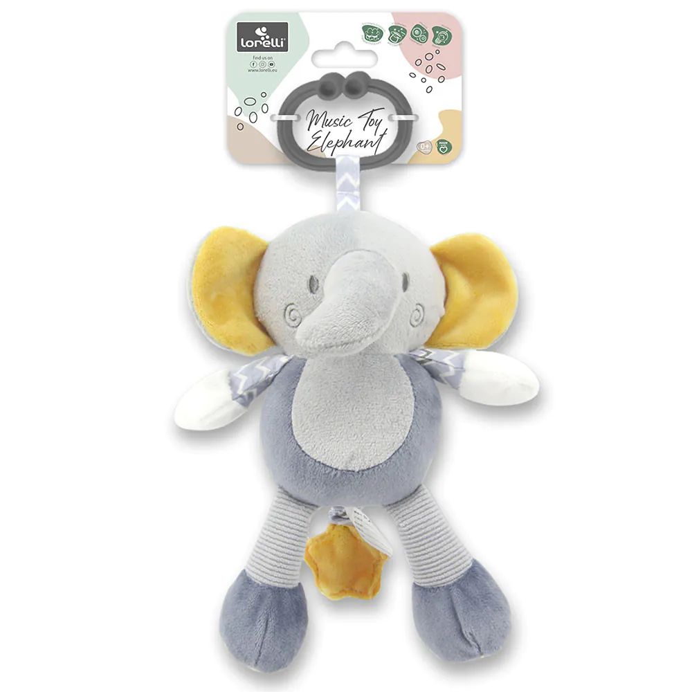 Jucarie muzicala de plus Lorelli Natural Elephant Grey - poza 2