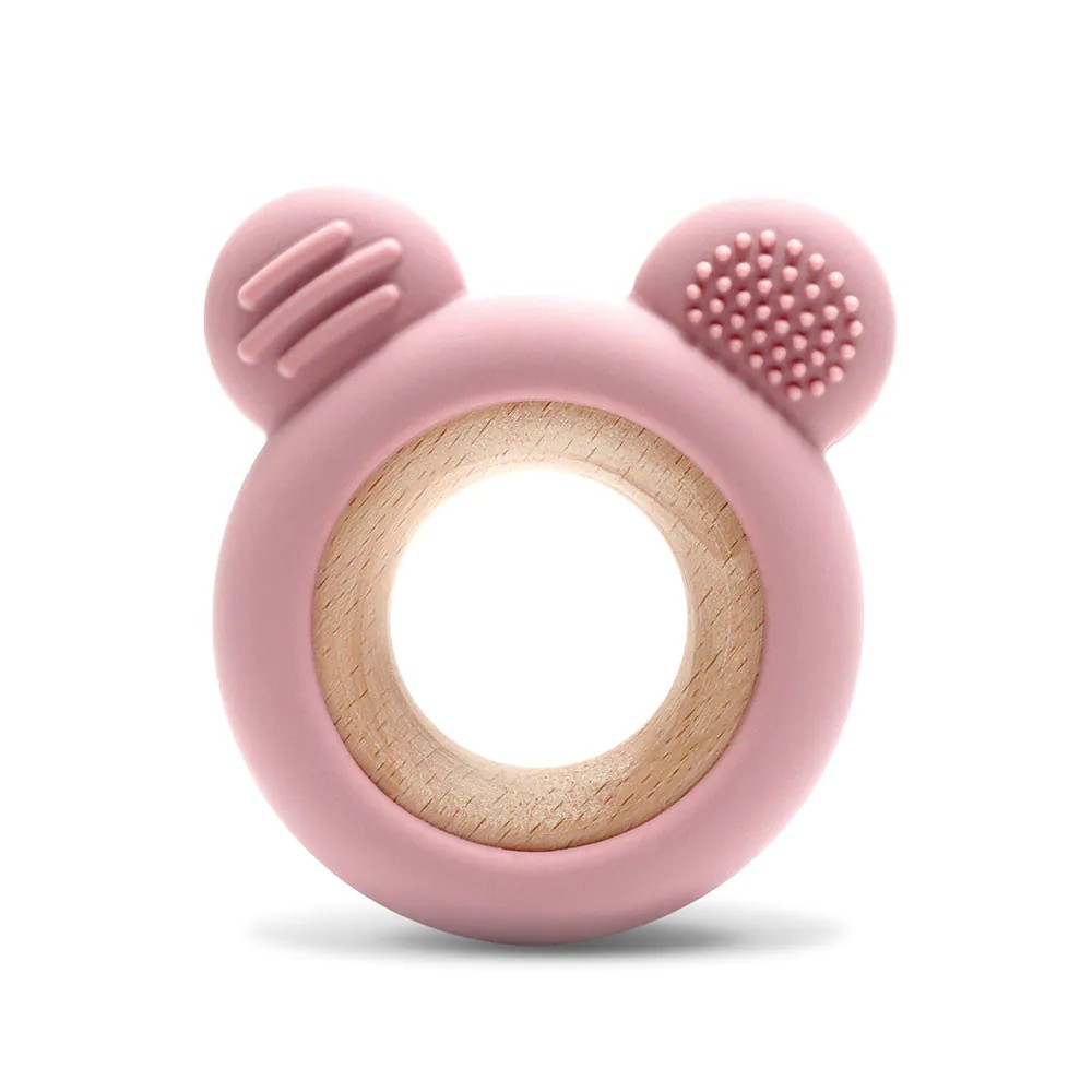 Jucarie pentru dentitie din silicon Lorelli Baby Care Deep Pink - poza 2
