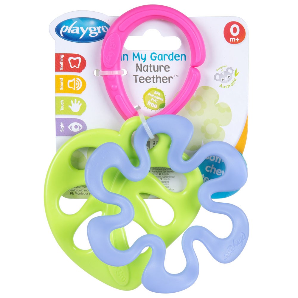 Jucarie pentru dentitie pentru bebelusi PlayGro Frunza si Floare - poza 3