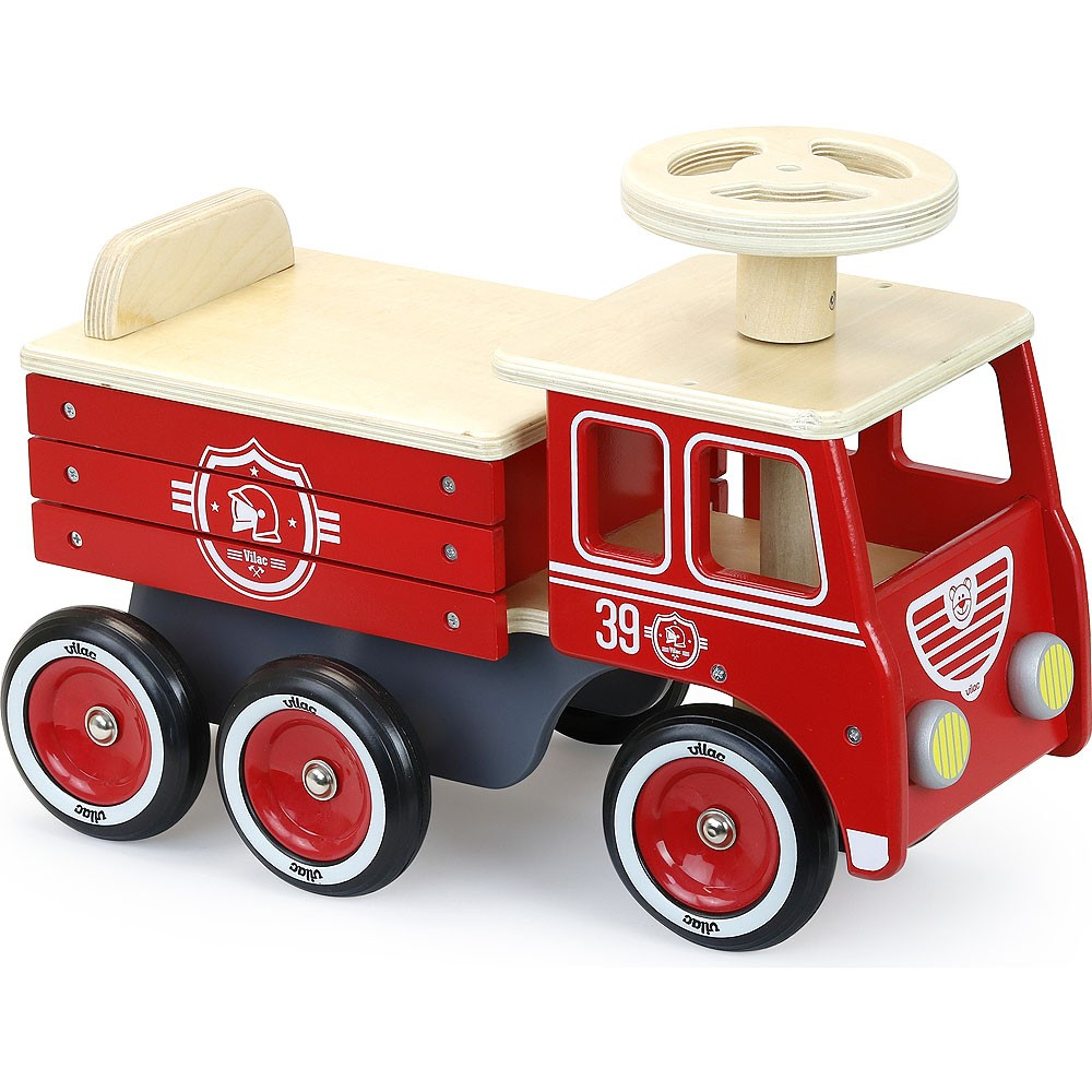 Jucarie Ride-On Camion de pompieri - Premergator din lemn - Vilac