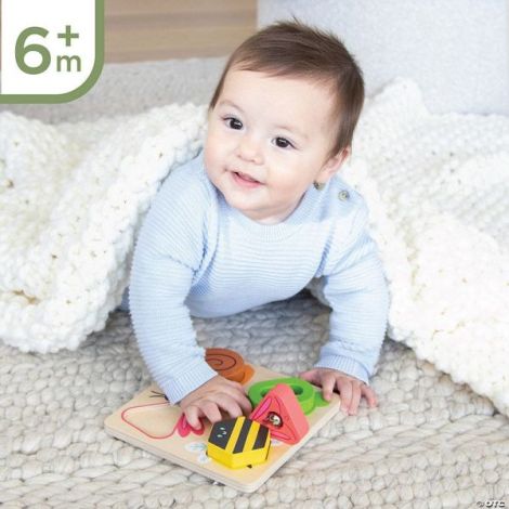 Jucarie senzoriala din lemn, de tip puzzle, pentru bebelusi, Sensory Sprouts Surprise Puzzle - poza 3