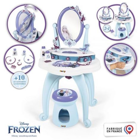 Jucarie Smoby Masuta de machiaj Frozen Hairdresser 2 in 1 - poza 2