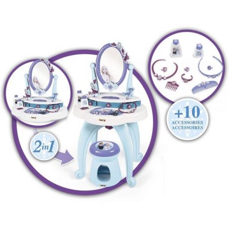 Jucarie Smoby Masuta de machiaj Frozen Hairdresser 2 in 1 - poza 3