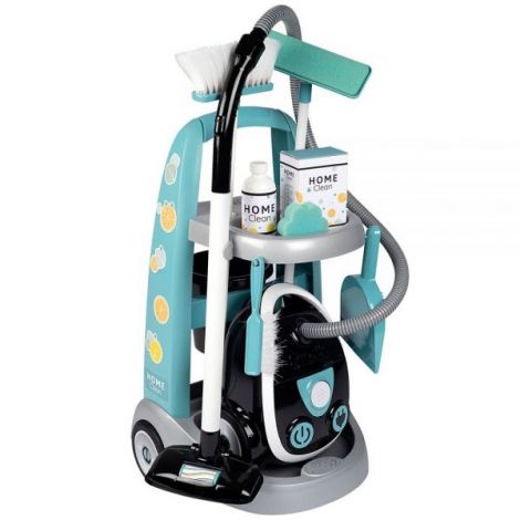 Jucarie Smoby Set curatenie cu troller si aspirator electronic negru - poza 1