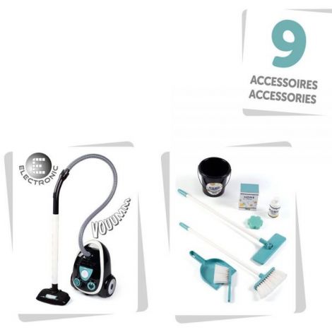 Jucarie Smoby Set curatenie cu troller si aspirator electronic negru - poza 3