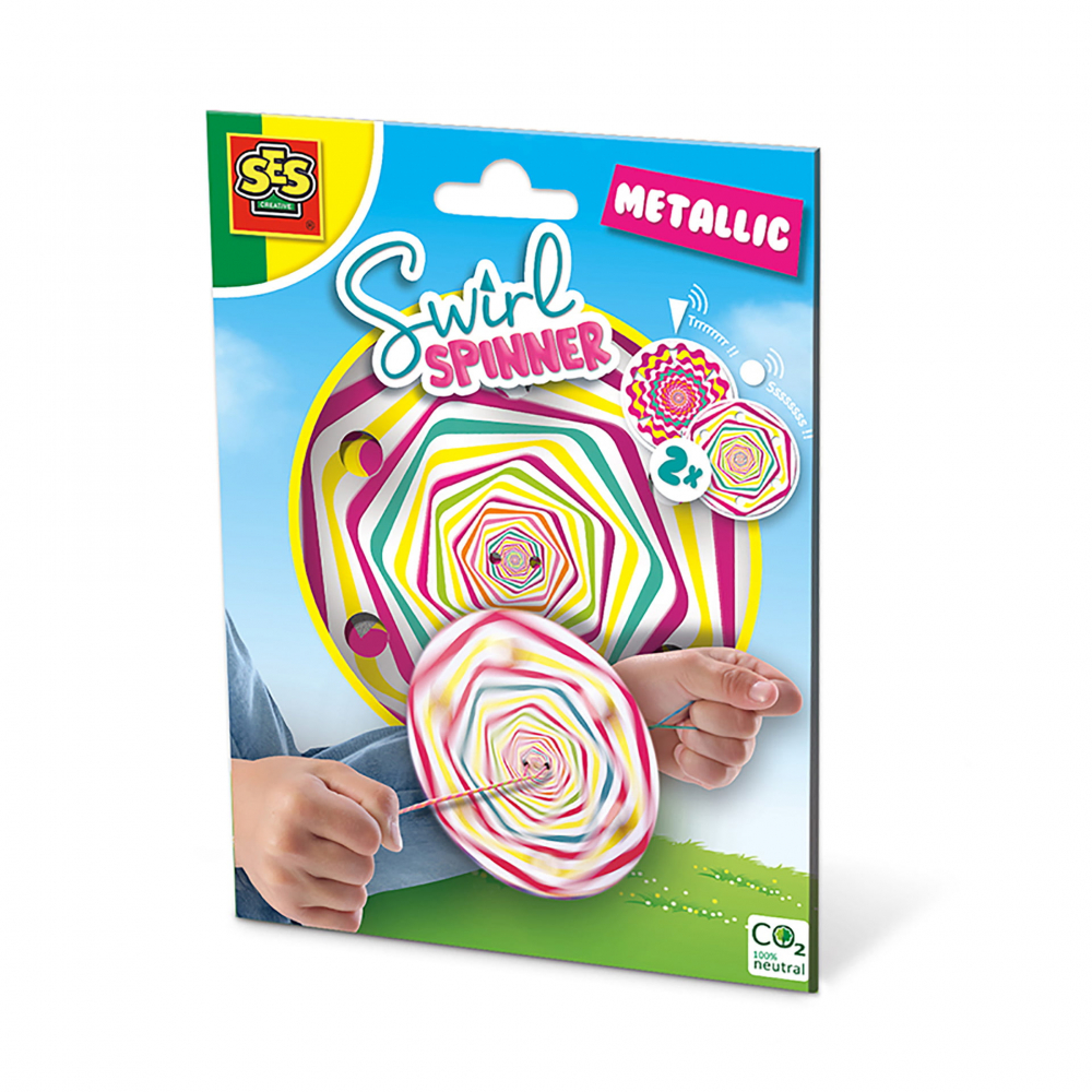 Jucarie Spinner vartej Metallic, set cu 2 spinnere si fire neon pentru trucuri