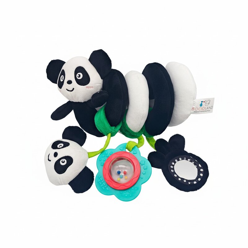 Jucarie spirala pentru patut si carucior, Bocioland, Multifunctionala, Panda