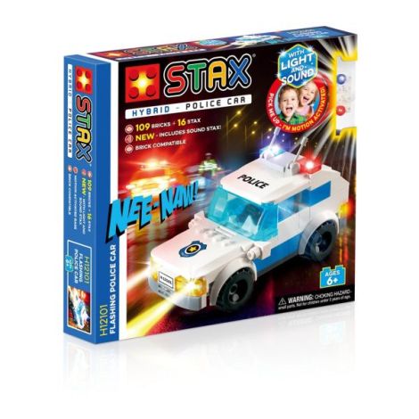 Jucarie Stax - Set constructie copii cu lumini si sunete - Masina de politie - poza 1