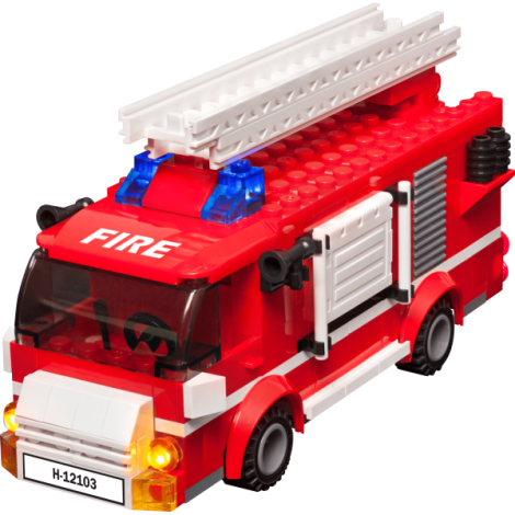 Jucarie Stax - Set constructie cu lumini si sunete - Masina de pompieri (varianta mare) - poza 3