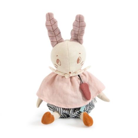 Jucarie textila muzicala, iepuras, 36 cm, moulin roty - poza 5