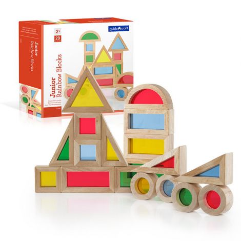 Junior Rainbow Blocks set 20 piese, Guidecraft - poza 1