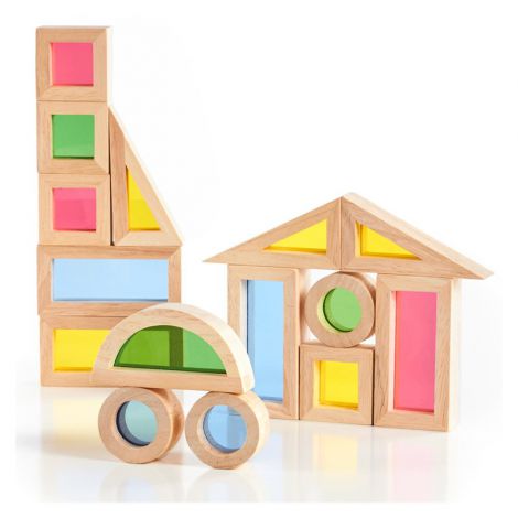 Junior Rainbow Blocks set 20 piese, Guidecraft - poza 2