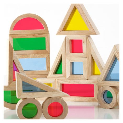 Junior Rainbow Blocks set 20 piese, Guidecraft - poza 5