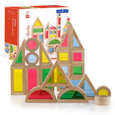 Junior Rainbow Blocks set 40 piese, Guidecraft - poza 1
