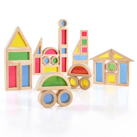Junior Rainbow Blocks set 40 piese, Guidecraft - poza 2