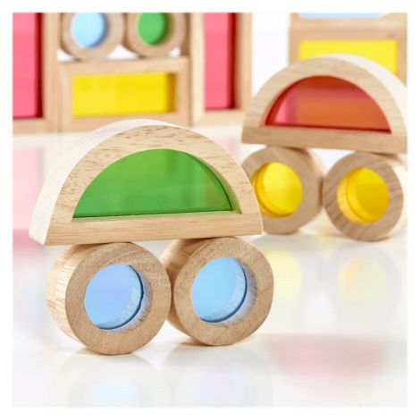 Junior Rainbow Blocks set 40 piese, Guidecraft - poza 3