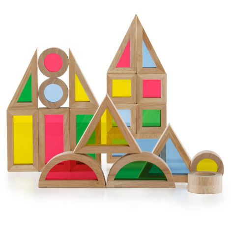 Junior Rainbow Blocks set 40 piese, Guidecraft - poza 4