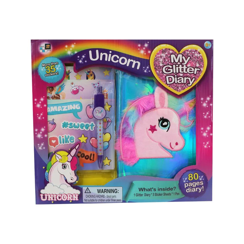 Jurnal cu abtibilduri si sclipici AM-AV Unicorn - poza 1