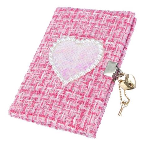 Jurnal Tweed Glamour Girabrilla , agenda cu coperta tweed, paiete si lacat, pix inclus - poza 2