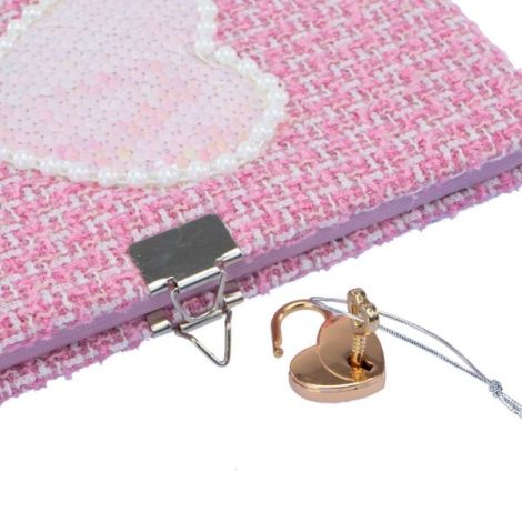 Jurnal Tweed Glamour Girabrilla , agenda cu coperta tweed, paiete si lacat, pix inclus - poza 3